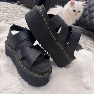 Dr Martens Black Strappy Platform Sandals